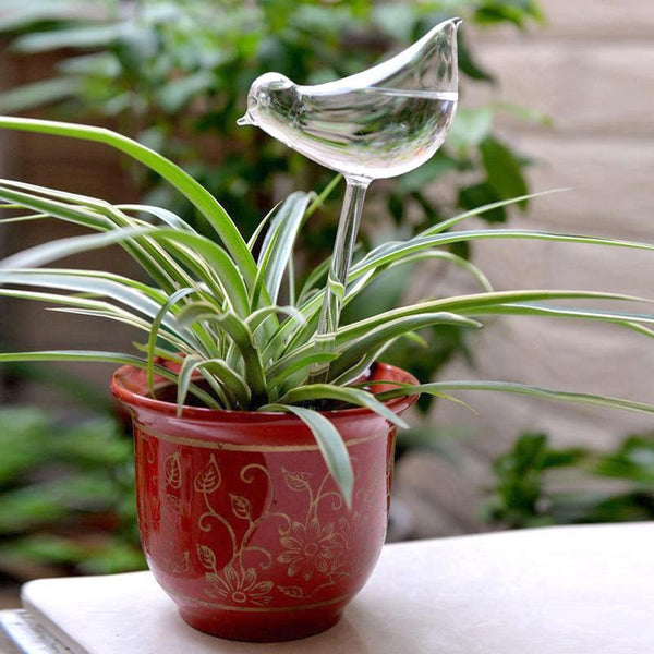 Self Watering Glass Bird Garden Decoration Self Watering Aids