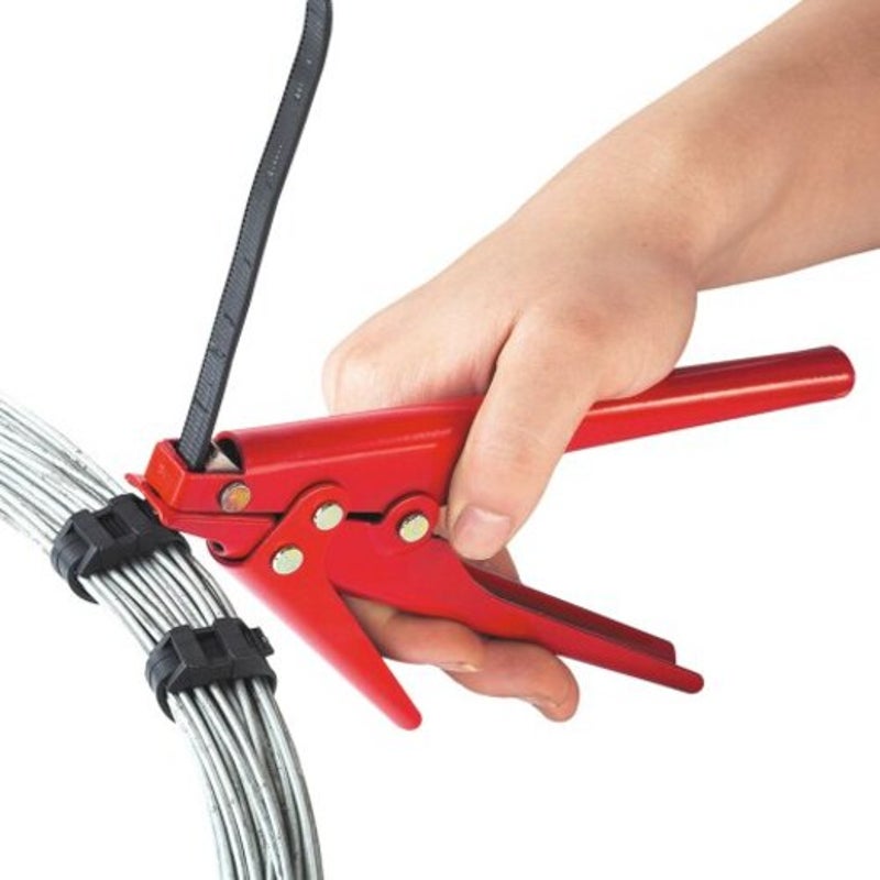 Automatic Tightening Cable Tie Tool Gun Clamp Bean Red Cable Cleats Clamps & Ties