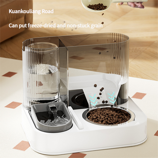 Automatic Pet Feeder And Water Bowl 2 In 1 Yellow Stainless Steel Cat Feeding Station Dog Automatic Feeders