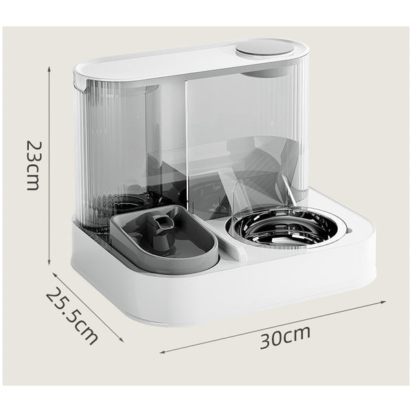 Automatic Pet Feeder And Water Bowl 2 In 1 Yellow Stainless Steel Cat Feeding Station Dog Automatic Feeders