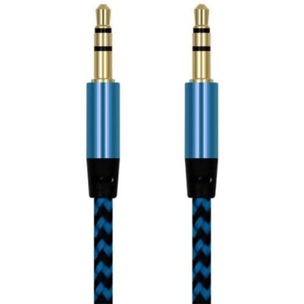 Aux Male To Cable 1M Silk Blue Cables & Adapters