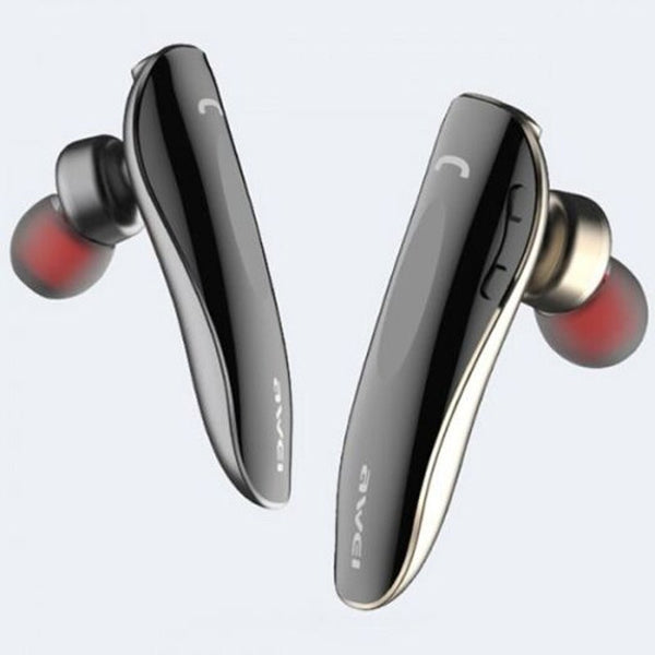Awei N1 Single Wireless Bluetooth Headset Portable Multipoint Hd Business Headphone With Mic Gray