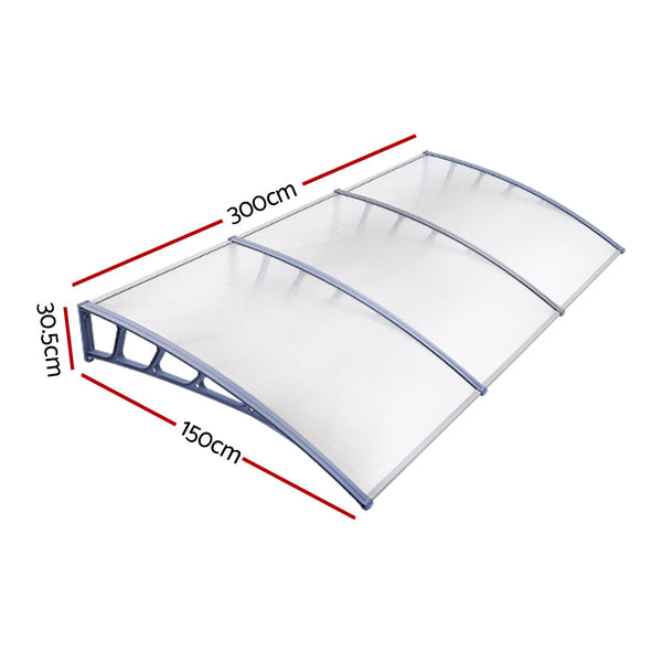 Instahut Door Awning Canopy Outdoor Patio Sun Shield 1.5Mx3m Diy Awning & Canopy Parts