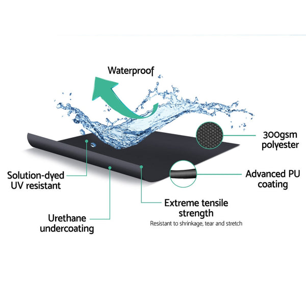 Instahut Folding Arm Awning Outdoor Retractable Sunshade Grey Awning & Canopy Parts
