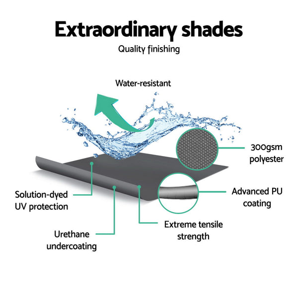 Instahut Folding Arm Awning Outdoor Patio Retractable 4Mx2.5M Pearlgrey Awning & Canopy Parts