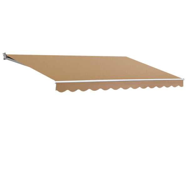 Instahut Retractable Folding Arm Awning Manual Sunshade 4Mx3m Beige Awning & Canopy Parts