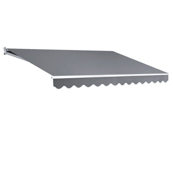 Instahut Retractable Folding Arm Awning Manual Sunshade 4Mx3m Pearl Grey Awning & Canopy Parts