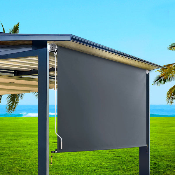 Instahut Outdoor Blind Privacy Screen Roll Down Awning Canopy 1.5X2.5M Awning & Canopy Parts