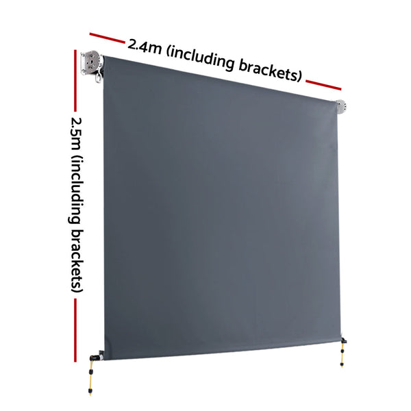Instahut Outdoor Blind Privacy Screen Roll Down Awning Canopy 2.4X2.5M Awning & Canopy Parts