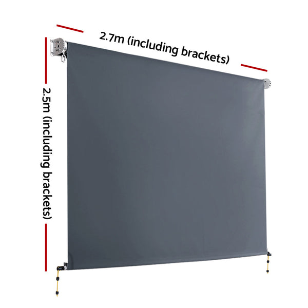Instahut Outdoor Blind Roll Down Awning Canopy Privacy Screen 2.7X2.5M Awning & Canopy Parts