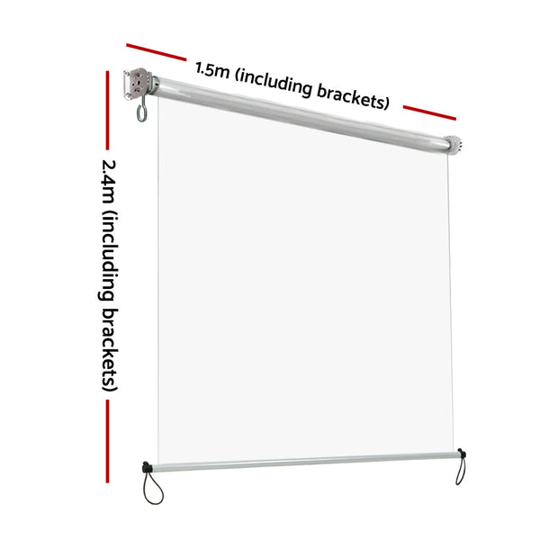 Instahut Outdoor Blind Roll Down Awning Canopy Shade Retractable 1.5X2.4M Awning & Canopy Parts