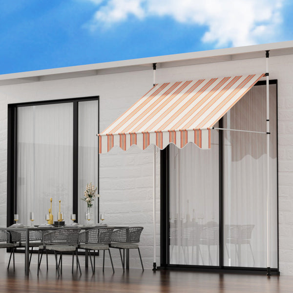 Instahut Retractable Pivot Arm Awning Outdoor Blinds Door Canopy 200Cm Awning & Canopy Parts