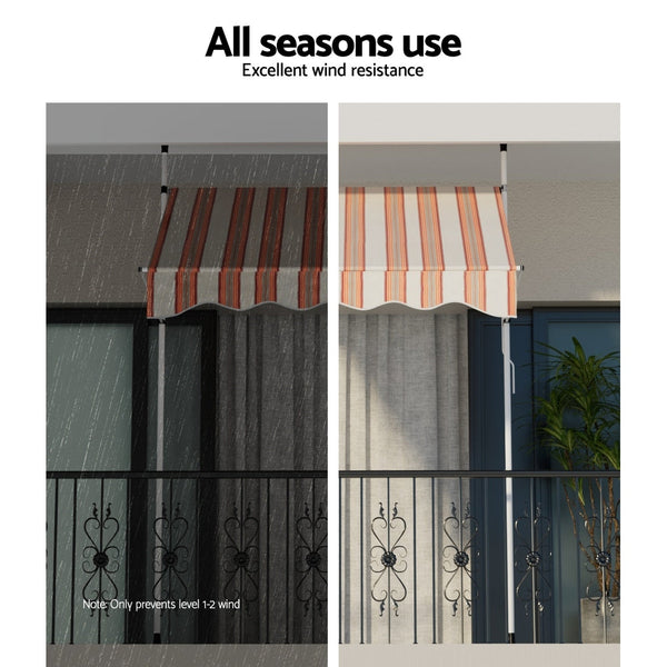 Instahut Retractable Pivot Arm Awning Outdoor Blinds Door Canopy 200Cm Awning & Canopy Parts