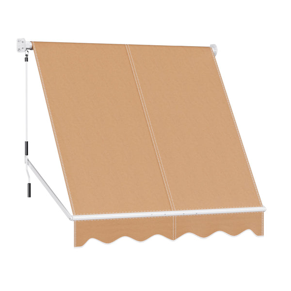 Instahut Retractable Fixed Pivot Arm Awning Outdoor Blinds 2.1X2.1M Beige Awning & Canopy Parts