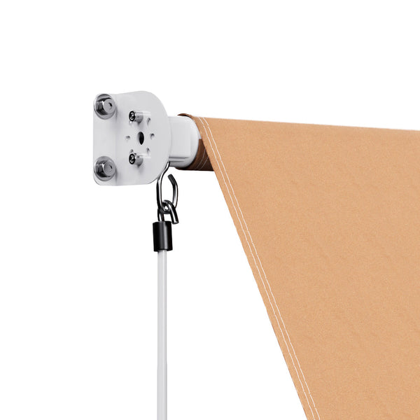 Instahut Retractable Fixed Pivot Arm Awning Outdoor Blinds 2.1X2.1M Beige Awning & Canopy Parts