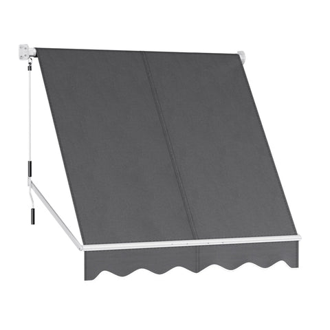 Instahut Retractable Fixed Pivot Arm Awning Outdoor Blinds 2.1X2.1M Grey Awning & Canopy Parts