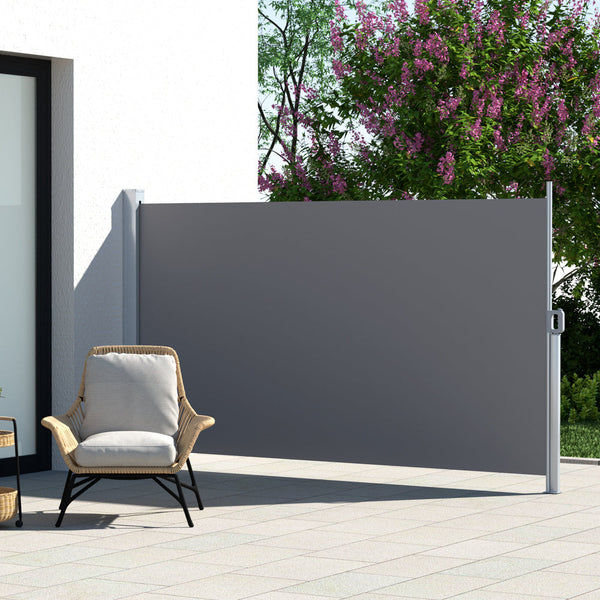 Instahut Side Awning Sun Shade Outdoor Blinds Retractable Screen 1.8X3m Grey Awning & Canopy Parts