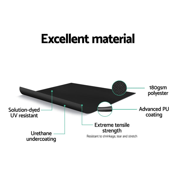 Instahut Side Awning Sun Shade Outdoor Retractable Privacy Screen 2X3m Black Awning & Canopy Parts