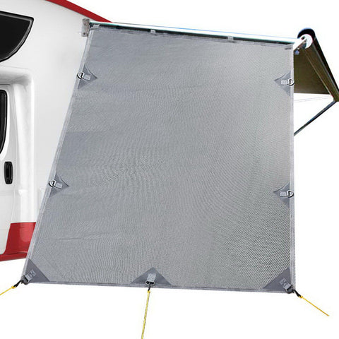 Grillz Grey Caravan Privacy Screen 1.95 X 2.2M End Wall Side Sun Shade Roll Out Awning