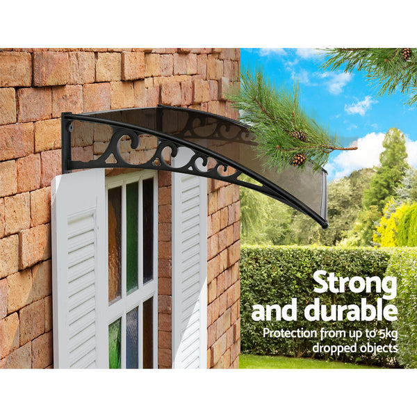 Instahut Diy Door Awning Brown 1 X 1M Awning & Canopy Parts