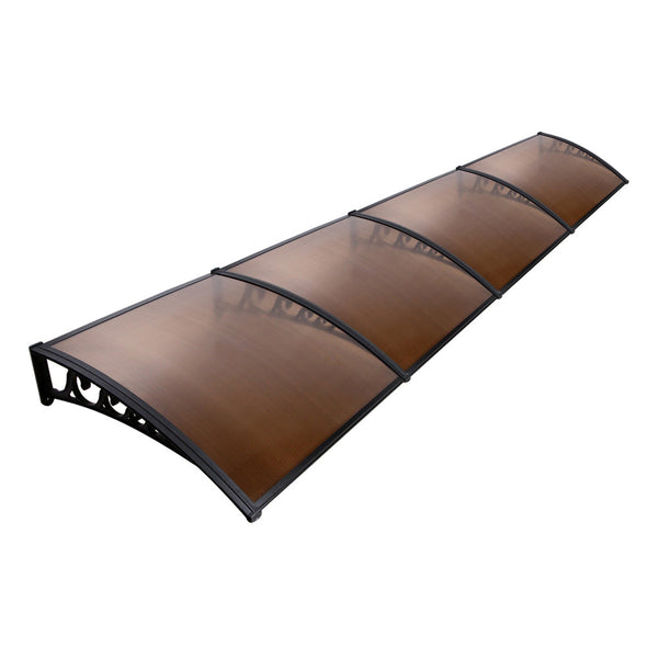 Instahut Door Awning Canopy Patio Uv Sun Shield Brown 1Mx4m Diy Awning & Canopy Parts