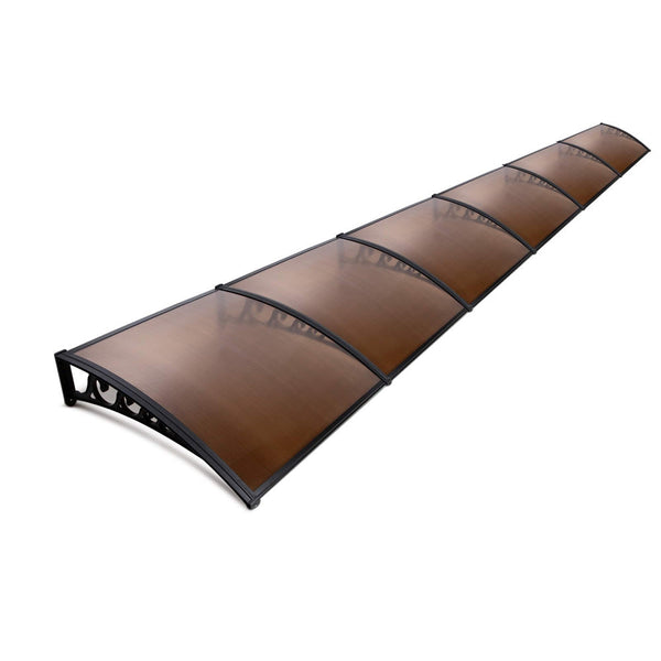 Instahut Door Awning Canopy Patio Uv Sun Shield Brown 1Mx6m Diy Awning & Canopy Parts