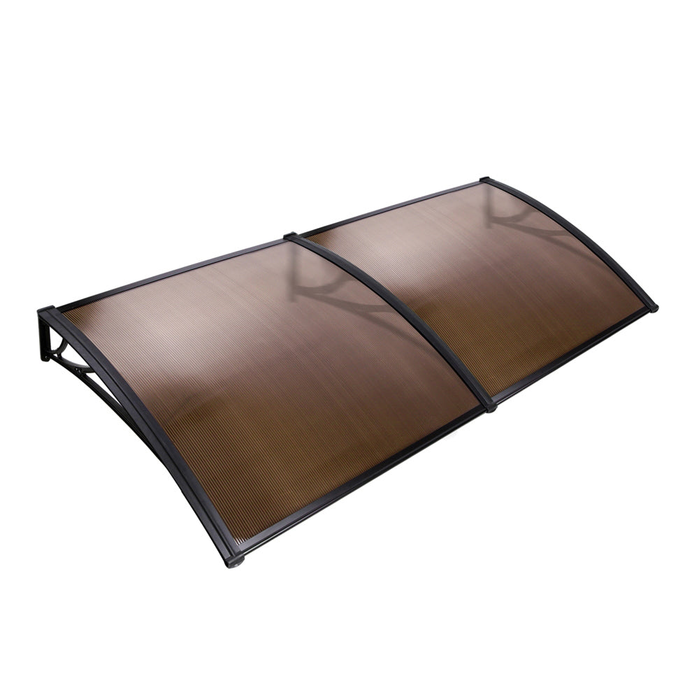 Instahut Door Awning Canopy Patio Uv Sun Shield Brown 1Mx2m Diy Awning & Canopy Parts