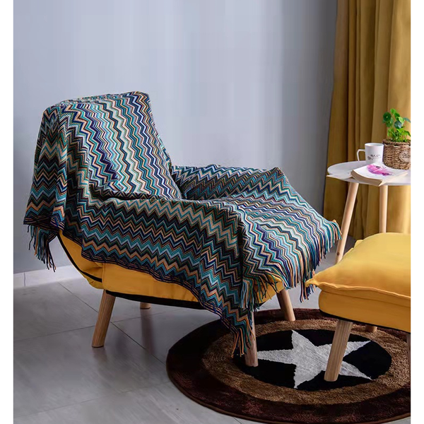 Aztec Boho Tassel Fringe Throw Blanket Couch Cover Home Decor Throws & Afghans