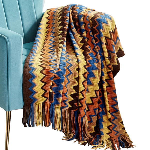 Aztec Boho Tassel Fringe Throw Blanket Couch Cover Home Decor Throws & Afghans