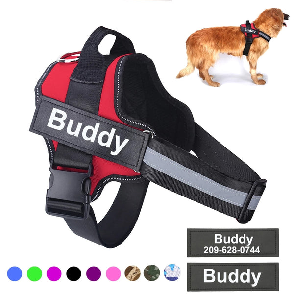 Personalized Harness No Pull Reflective Breathable Adjustable Vest For Small Large Dog Custom Patch Pet Supplies