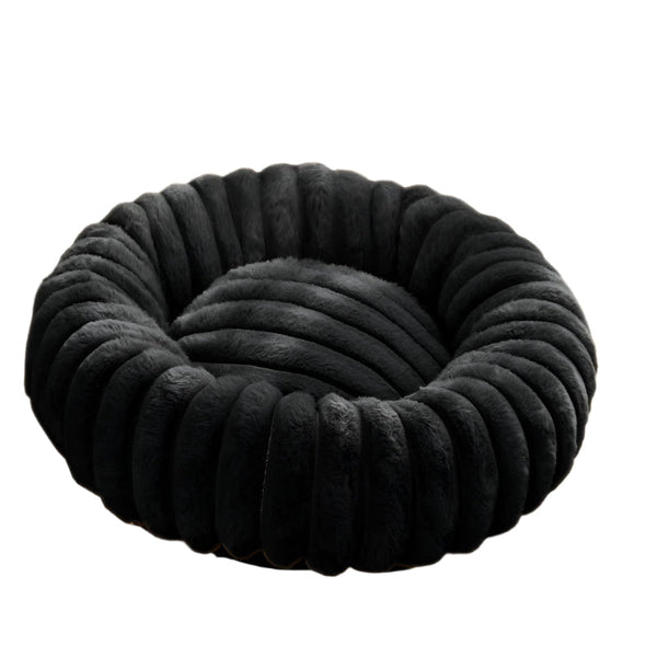 Pet Kennels Long Plush Round Cat Nest Winter Warm Dog Beds Super Soft Mat Sofa Pet Beds