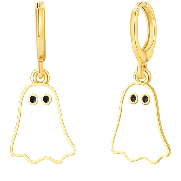 Alloy Halloween Ghost Hoop Gold Plated Womens Jewellery Earrings