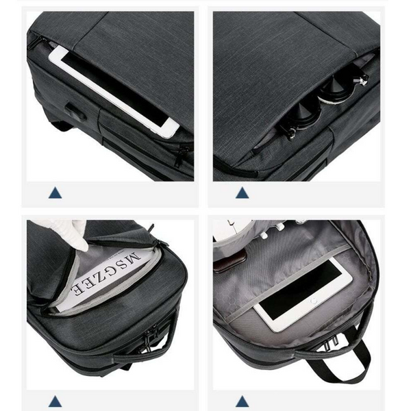 Backpack Man Business Waterproof Waxy Glue Rucksack Multifunctional Usb Charging Backpacks