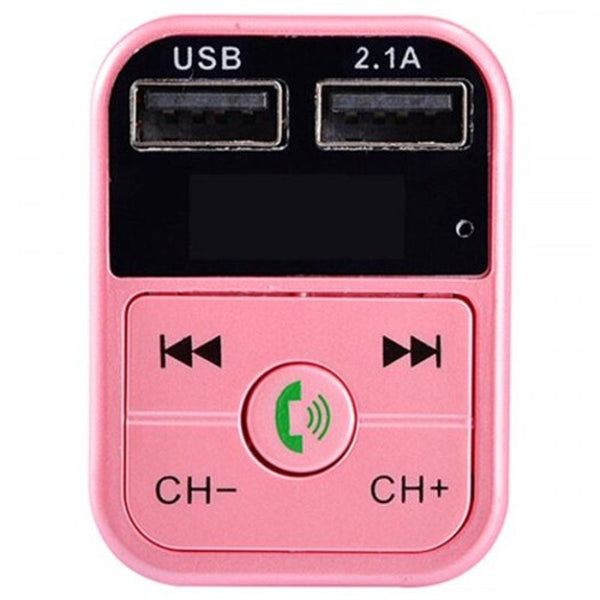 B2 Car Bluetooth Fm Transmitter Hands Free Mp3 Player Dual Usb Charger Rose Gold Transmitters