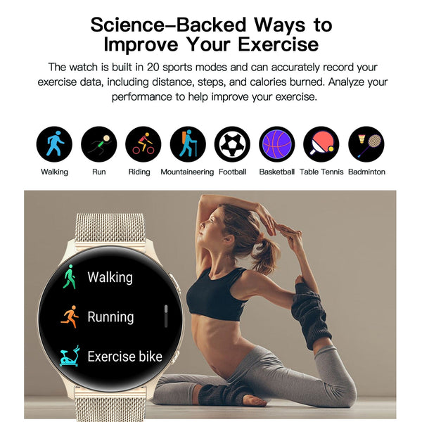 Voice Calling Smart Watch Women Bluetooth Fitness Heath Activity Tracker