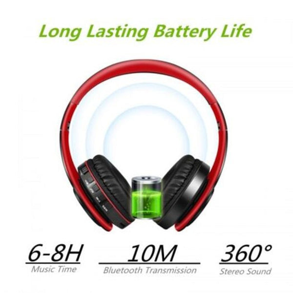 B3 Wireless Stereo Headset With Mic Support Tf Card White Headsets