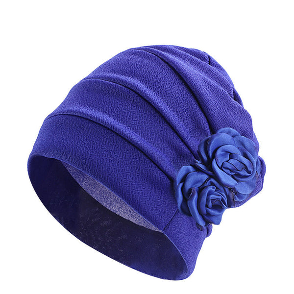 Ethnic Headscarf Chemotherapy Two Flower Headwear For Women Polyester Frosted Scarves & Wraps