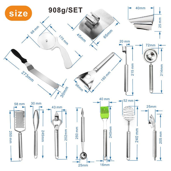 18Pcs Stainless Steel Kitchen Utensils Set Cooking Utensils