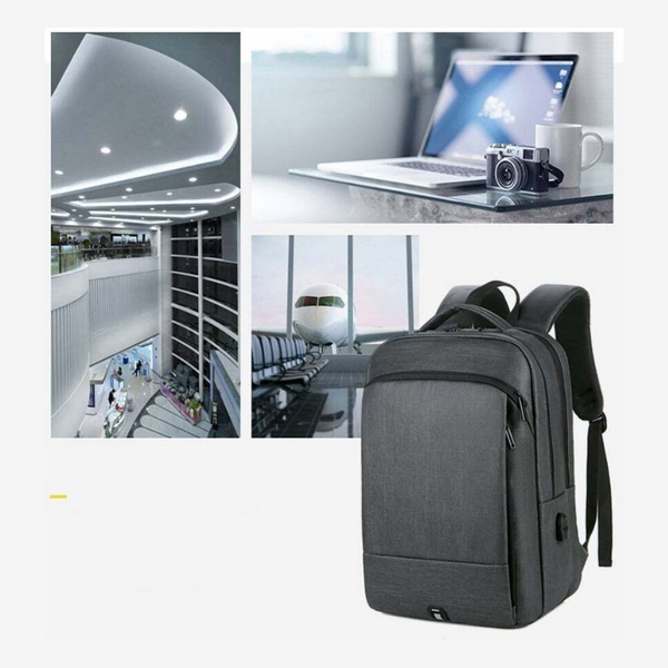 Backpack For Man Business Waterproof Waxy Glue Rucksack Multifunctional Usb Charging Ruaban Black Bag Laptop 15.6 Inch
