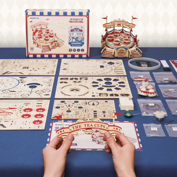 Rokr Tilt A Whirl The Tea Cup Amusement Park Series Building Toy Birthday Puzzles