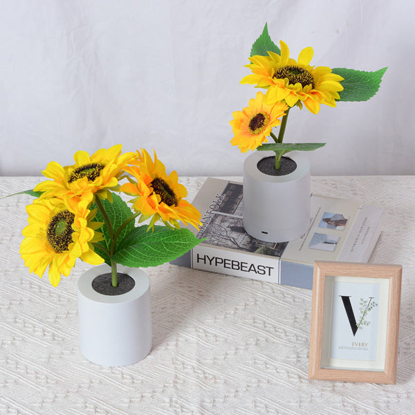 Rechargeable Sunflower Led Night Light Table Lamp Home Decor