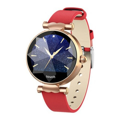 B80 Smart Bracelet Ip68 Watches Blood Pressure Heart Rate Leather Strap For Girl Women Gift Red