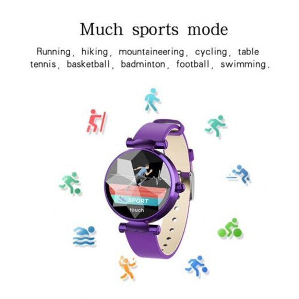 B80 Smart Bracelet Ip68 Watches Blood Pressure Heart Rate Leather Strap For Girl Women Gift Red
