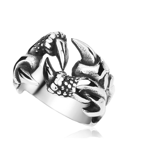 Mens Domineering Open Dragon Claw Ring Punk Chrome Jewelry Titanium Steel Rings