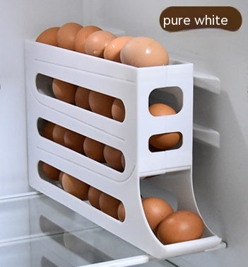 Refrigerator 4 Layer Automatic Egg Roller Sliding Tray Large Capacity Holder Food Storage Containers