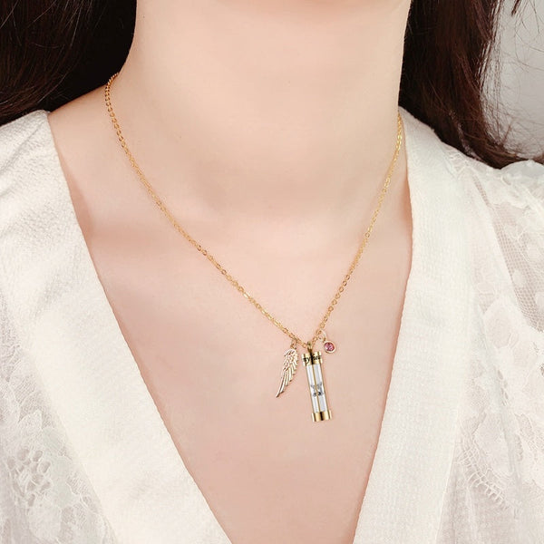 Veile Studios Cremation Necklace Eternal Hourglass Pendant Unisex Stainless Steel Souvenir Necklaces & Pendants