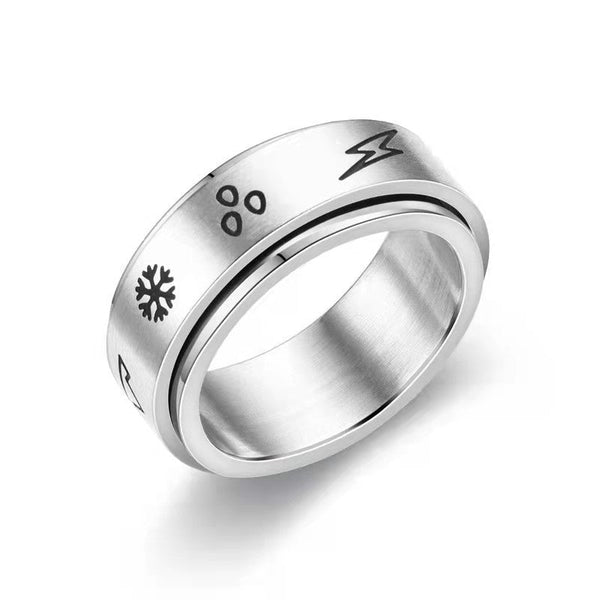 Veile Studios Stars And Moon Titanium Steel Ring Unisex Geometric Design Rings
