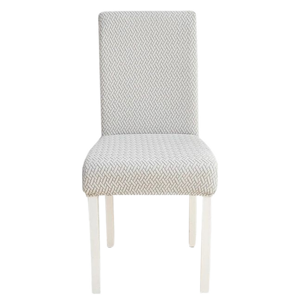Chair Cover Light Grey Small Knitted Design Anti Dirt Elastic Material Slipcovers