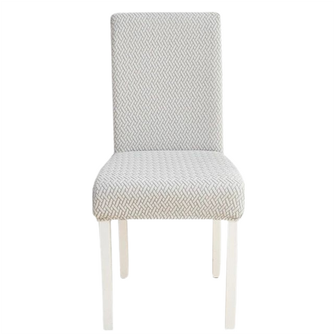 Chair Cover Light Grey Small Knitted Design Anti Dirt Elastic Material Slipcovers