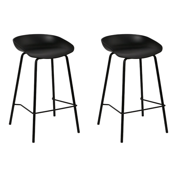 Artiss Set Of 2 Metal Bar Stools Black Benches Bar Stools